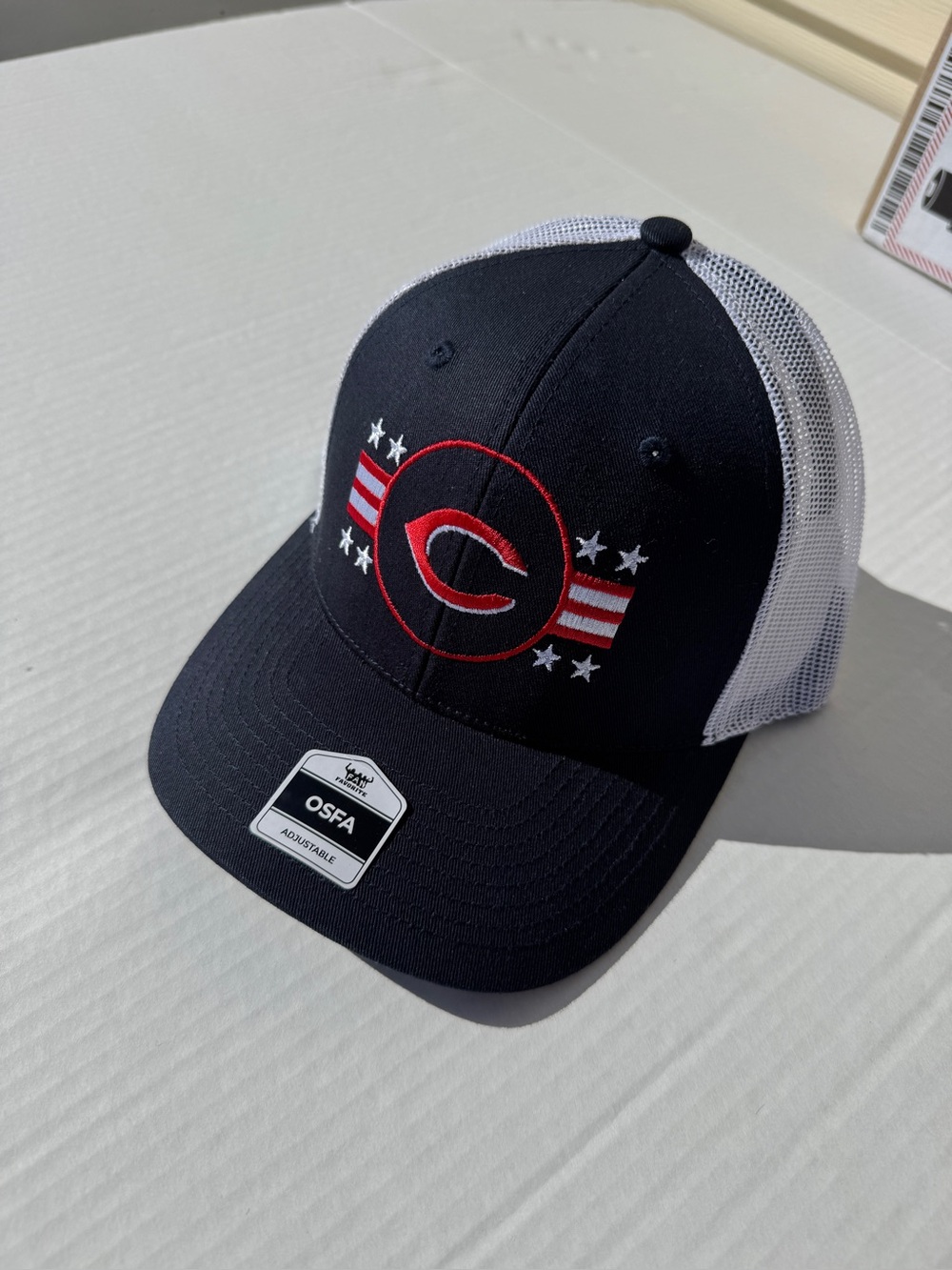 Reds Stars and Stripes themed SnapBack trucker hat. NEW